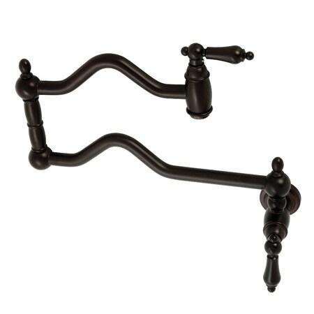 Kingston Brass KS2105AL Heritage Wall Mount Pot Filler, Oil Rubbed Bronze KS2105AL